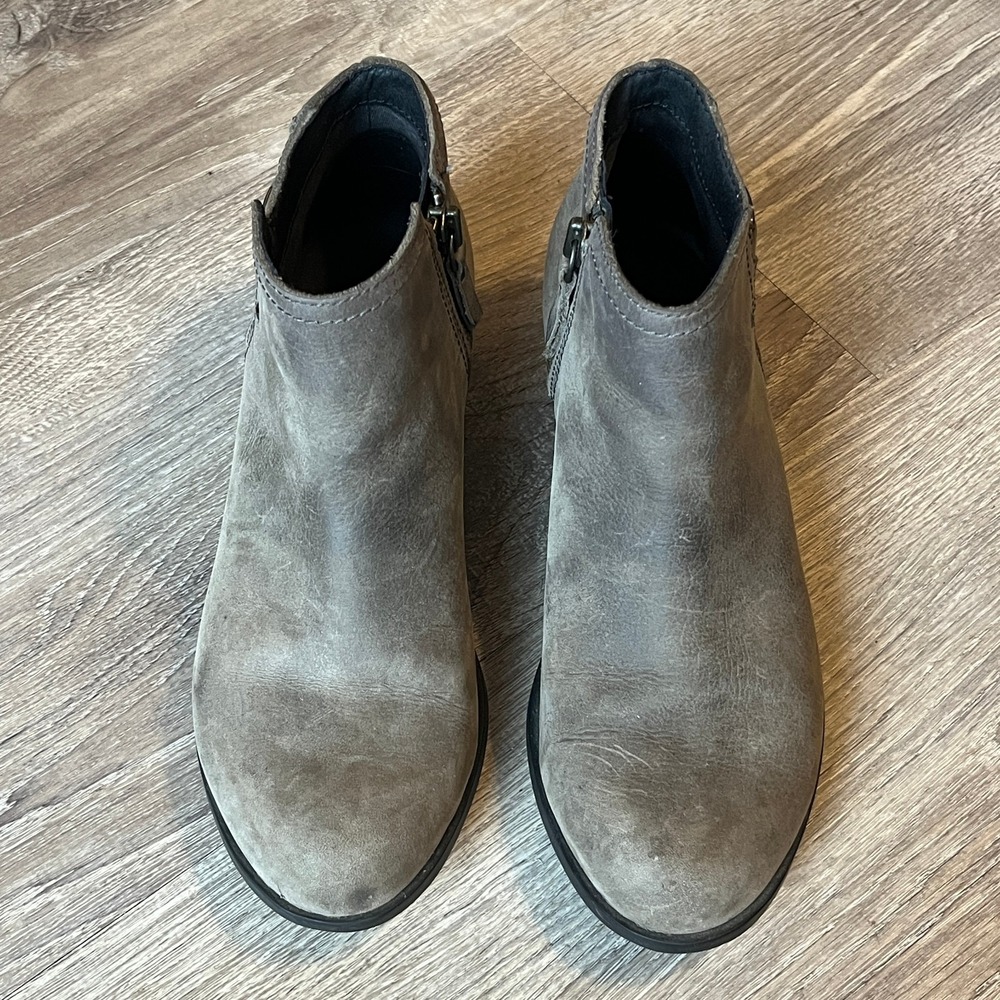 Sorel Lolla Ankle Boots Gray Leather Womens 7.5 UK 5.5 EU 38.5 - Picture 4 of 9